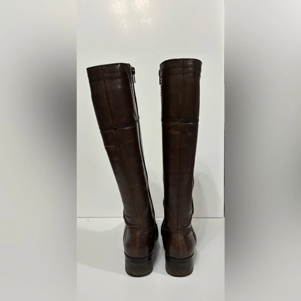Bandolino Dark Brown Leather  Riding Boots Size 8.5
